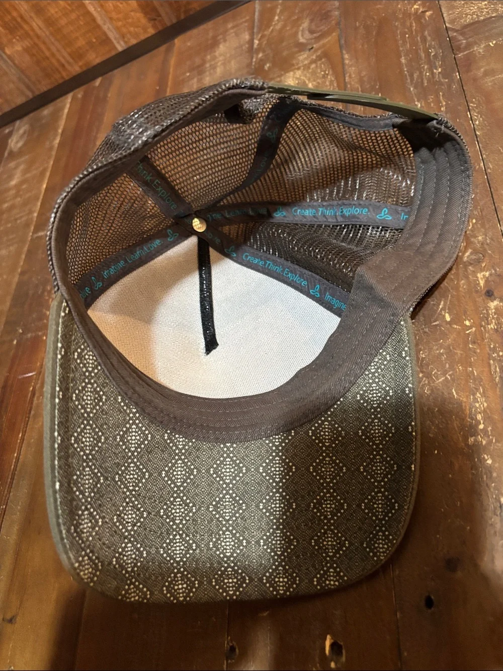 PRANA Olive and Red Patterned Mesh Baseball Cap